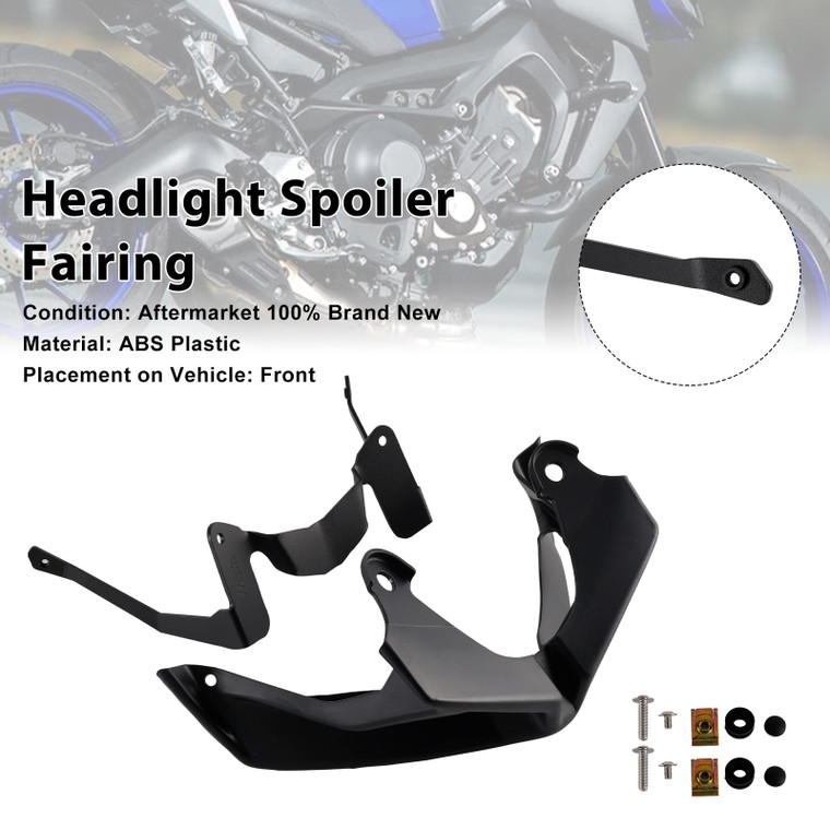 2017-2020 Yamaha MT-09 Headlight Spoiler Fairing Black Generic