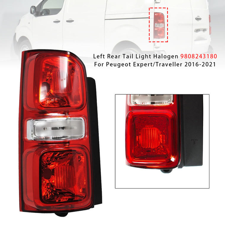 2016-2021 Toyota Proace Left Rear Tail Light Halogen 9808243180 Generic