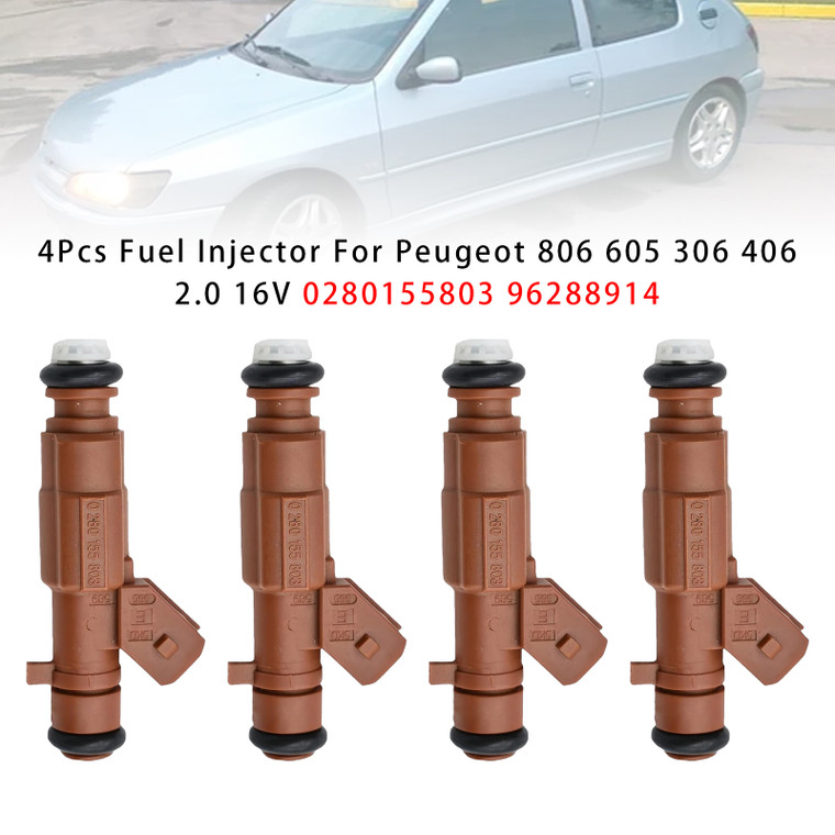 1994-2004 Peugeot 806 605 306 406 2.0 16V 4Pcs Fuel Injector 0280155803 Generic