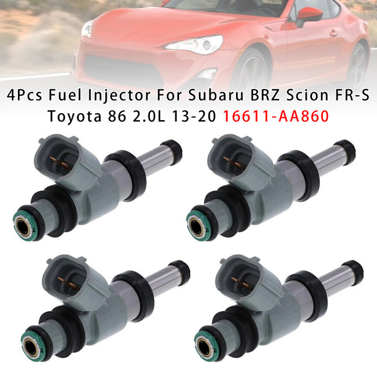 2013-2015 Subaru BRZ H4 2.0L 4Pcs Fuel Injector 16611-AA860 Generic