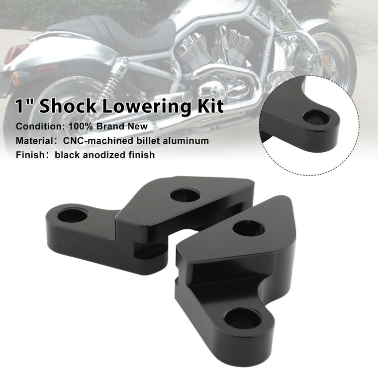 2002-2017 HARLEY VRSC V-ROD 1" Shock Lowering Kit Black Generic