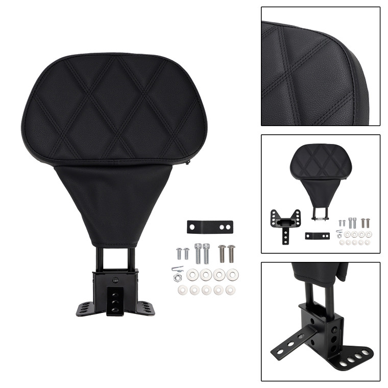 1988-2008 Touring Street Glide Electra Road Glide Road King Tri Glide Driver Sissy Bar Backrest Driver Backrest pad Diamond pattern Generic