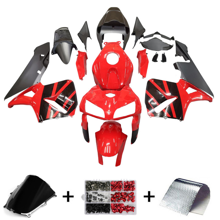 2005-2006 Honda CBR600RR Amotopart Fairings Red & Black CBR Racing Customs Fairing