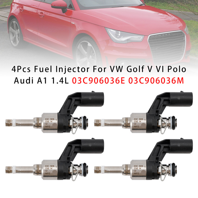 2008-2015 Skoda Fabia Octavia II Rapid Superb Yeti 4Pcs Fuel Injector 03C906036E 03C906036M Generic