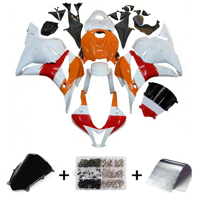 2009-2012 Honda CBR600RR Amotopart Fairings Orange & White Repsol Racing Customs Fairing