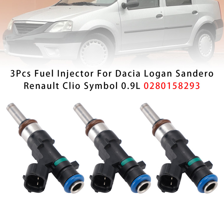Dacia Logan Sandero Renault Clio Symbol 0.9L 3Pcs Fuel Injector 0280158293 Generic