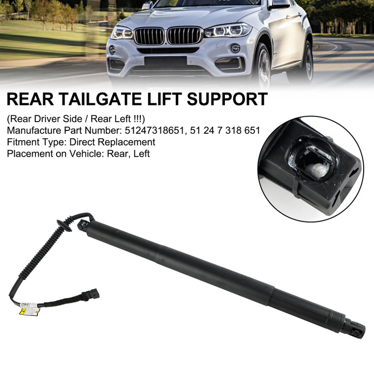 2014-2019 BMW X6 F16 F86 1* Rear Tailgate Lift Support 51247318651 Black Generic