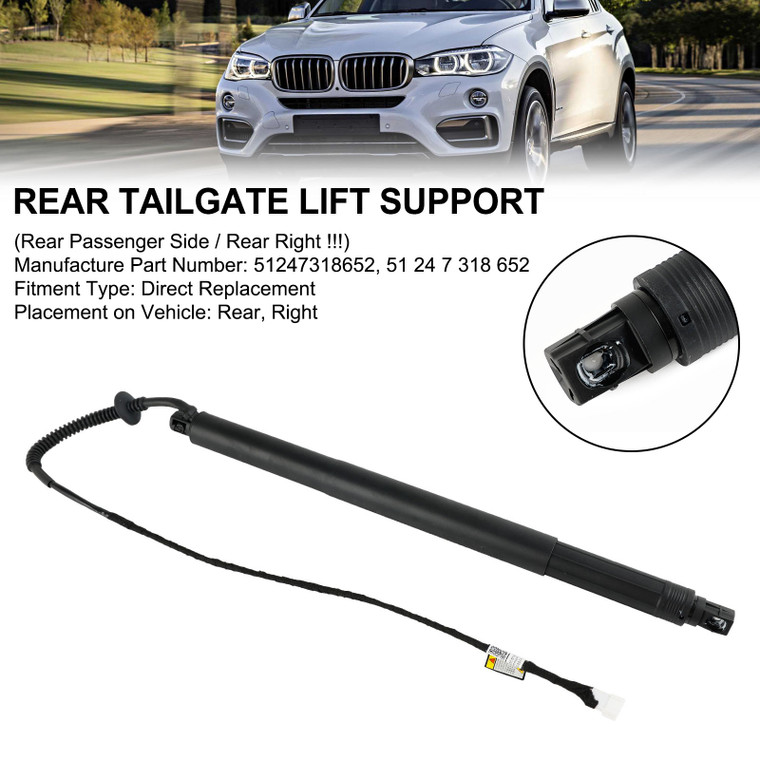 2014-2019 BMW X6 F16 F86 1* Rear Tailgate Lift Support 51247318652 Black Generic