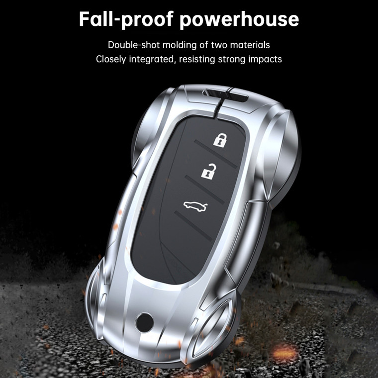 Lexus ES260h/RX350h/LS500h/NX260/UX260 Leather Alloy Zinc Car Key Silvery Case Cover Generic