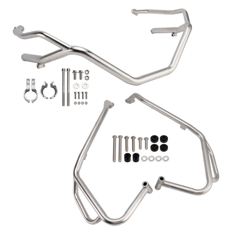 2025 Honda X-Adv 750 Upper + Lower Engine Guard Frame Crash Bar Kit Silver Generic