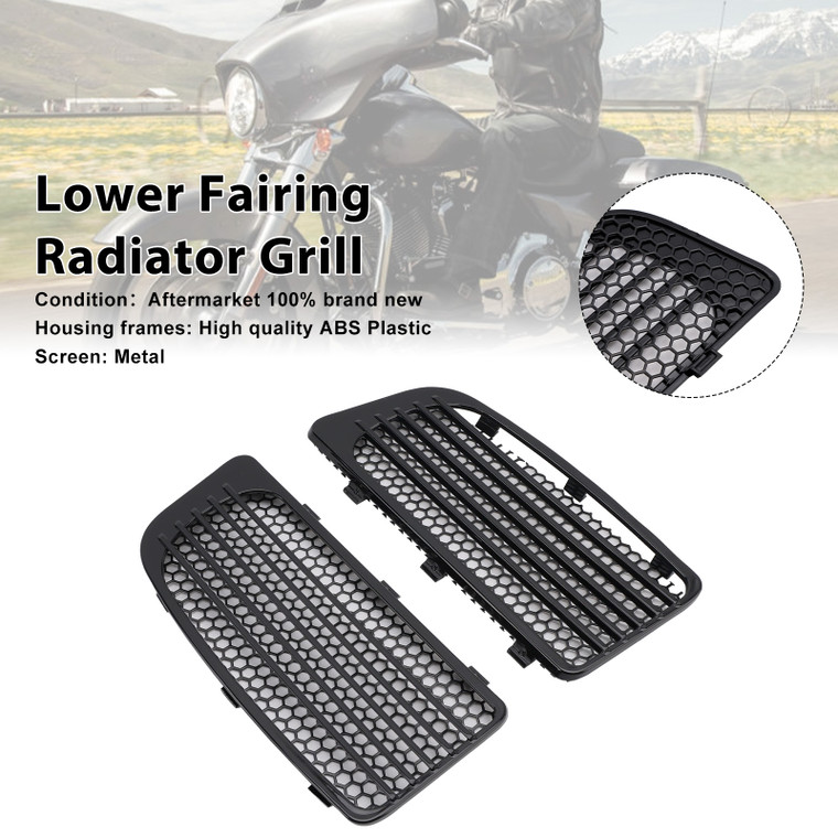 2014-2023 Harley Touring Lower Fairing Radiator Grille Black Generic