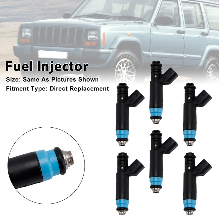 1999-2004 Jeep Cheroee TJ Wrangler 6Pcs Fuel Injector 280155784 Generic
