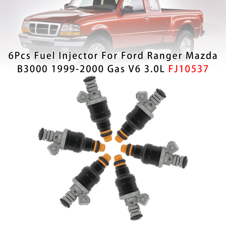 1999-2000 Mazda B3000 V6 6Pcs Fuel Injector FJ10537 Generic