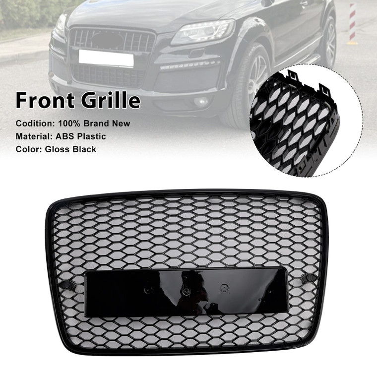 2005-2015 Audi Q7 SQ7 Front Bumper Radiator Vent Mesh Grille Gloss Black Generic