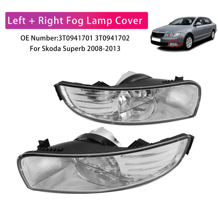 2008-2013 Skoda Superb Left+Right Fog Lamp Cover 3T0941701 3T0941702 Generic