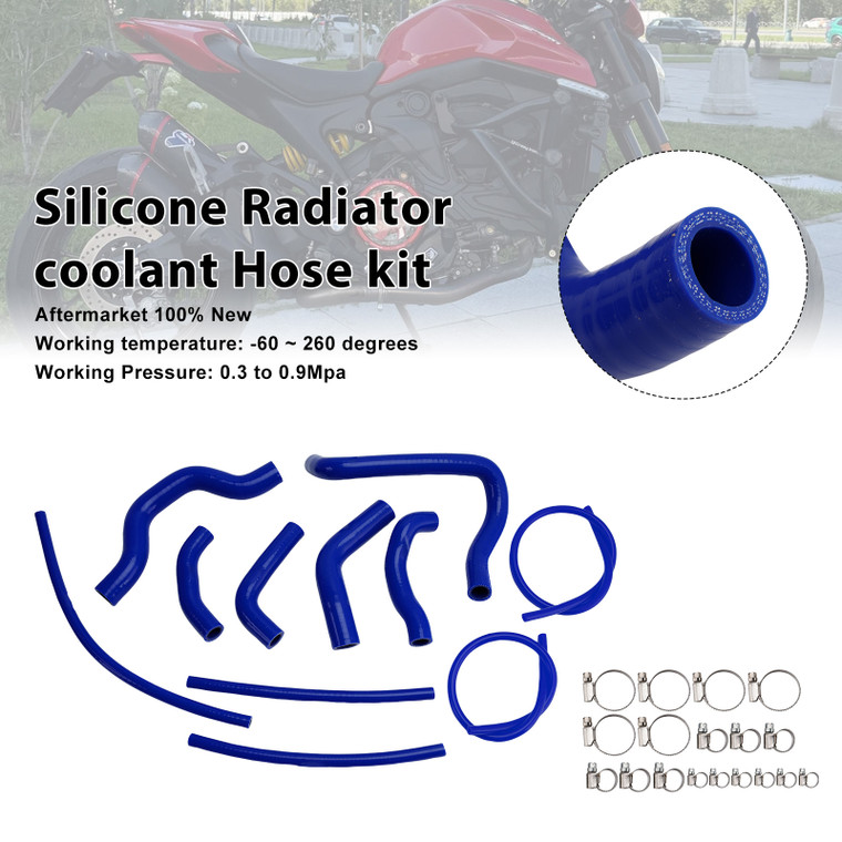2021-2025 Ducati Monster 937 Silicone Radiator coolant Hose kit Blue Generic