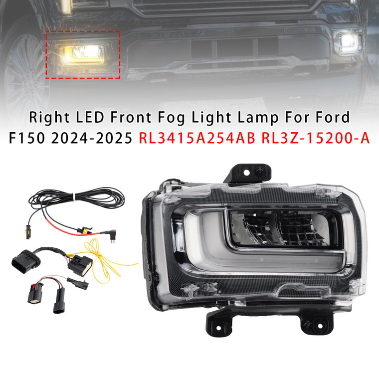 2024-2025 Ford F150 Right LED Front Fog Light Lamp RL3415A254AB RL3Z-15200-A Generic