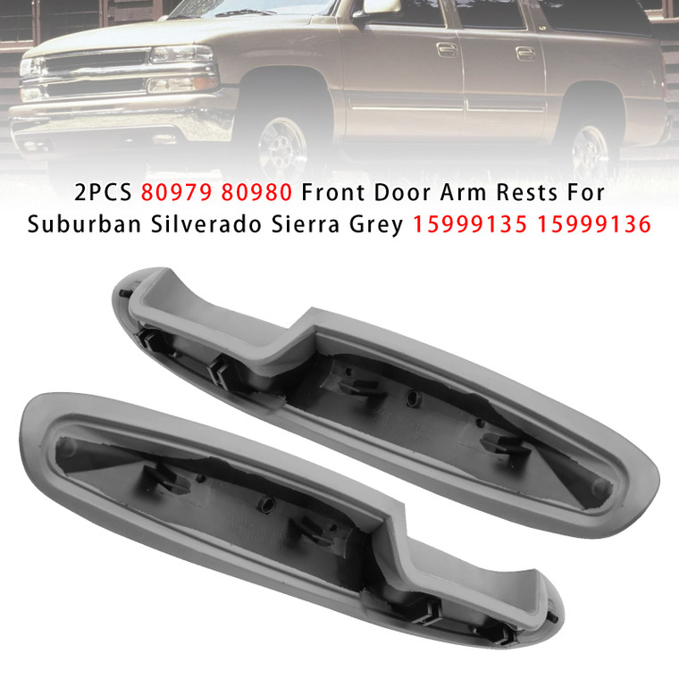 1995-2000 GMCC/K2500 Pickup 2PCS Front Door Arm Rests 80979 80980 Generic