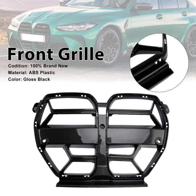2021-2026 BMW M3 G80 M4 G82 CSL Style Front Bumper Grille Gloss Black Generic
