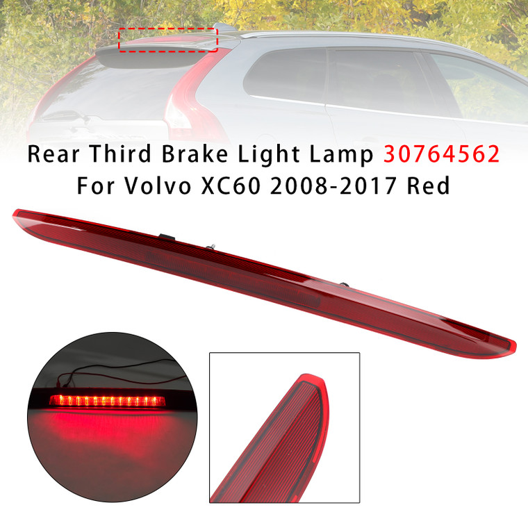 2008-2017 Volvo XC60 Rear Third Brake Light Lamp 30764562 Red Generic