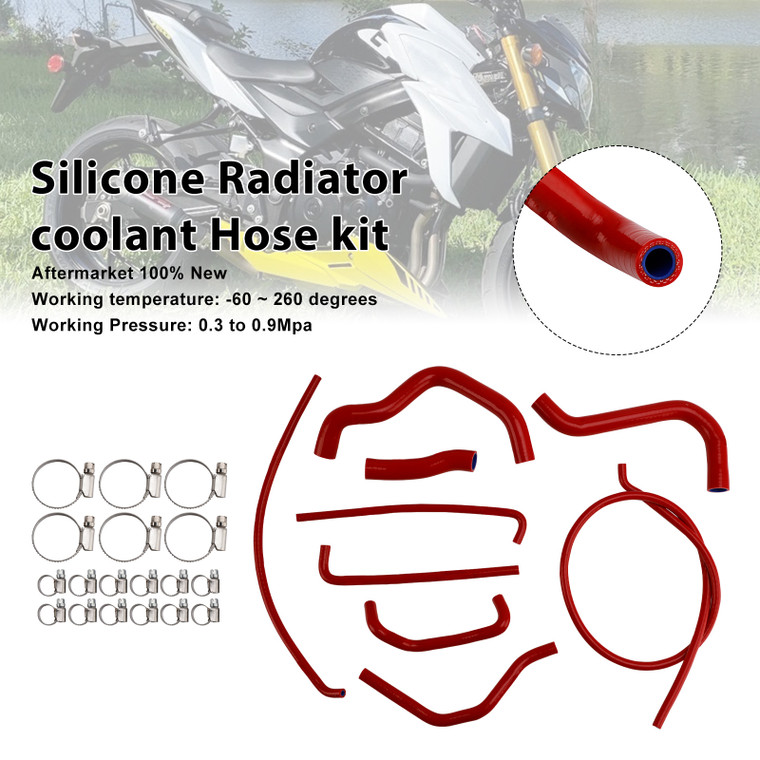 2017-2025 Suzuki GSX-S750/ GSX-S750Z Silicone Radiator coolant Hose kit Red Generic