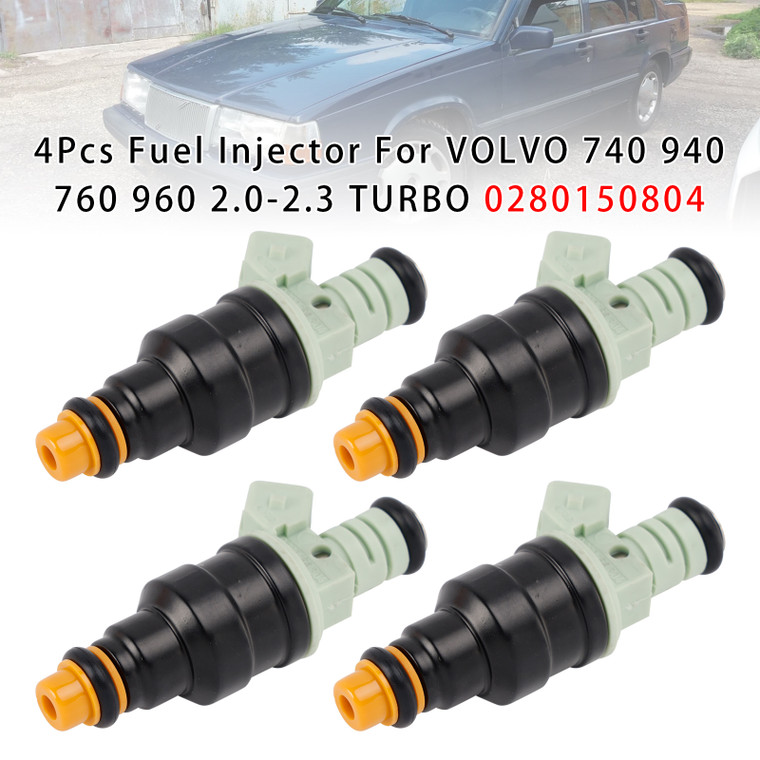 VOLVO 740 940 760 960 2.0-2.3 TURBO 4Pcs Fuel Injector 0280150804 Generic