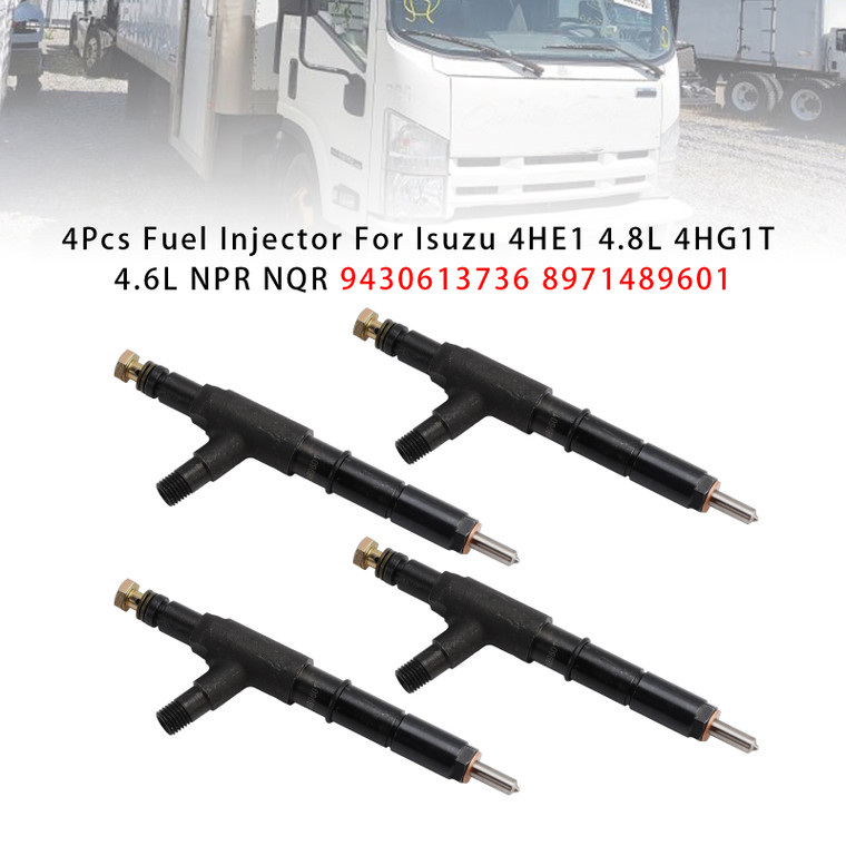 1998-2004 Isuzu NQR 4.8 4HE1 Turbocharged 4Pcs Fuel Injector 9430613736 8971489601 Generic