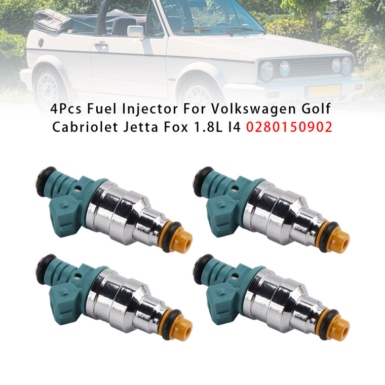 1985-1993 VOLKSWAGON GOLF I JETTA II 4Pcs Fuel Injector 0280150902 Generic