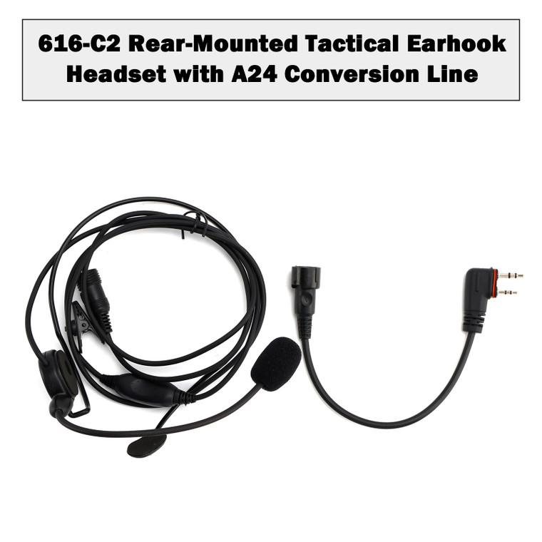 616-C2 Rear-Mounted Tactical Earhook Headset A24 Conversion Line For A25CE A25N
