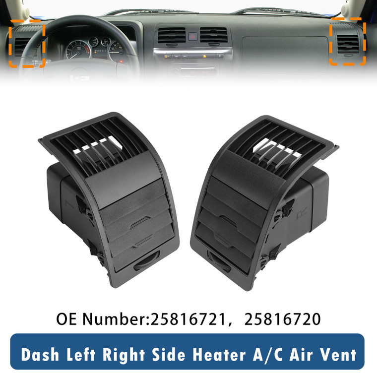 2006-2010 Hummer H3 H3T Dash Left Right Heater A/C Air Vent Outlet Grille 25816721 25816720 Generic