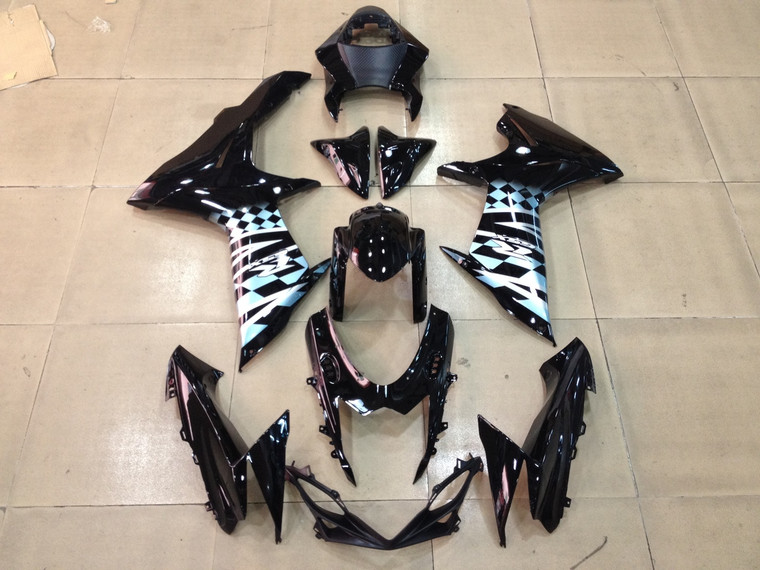 Fairings Plastics Suzuki GSXR600 GSXR750 K11 Black Checkered (2011-2014)