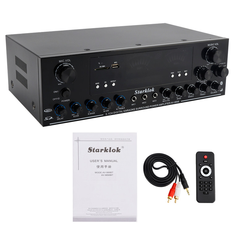 3000W Stereo HiFi Power Amplifier 5.1Channel Subwoofer Bluetooth Amplifier Audio