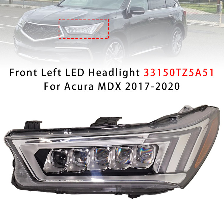 2017-2020 MDX Base Front Left LED Headlight 33150TZ5A51 Generic