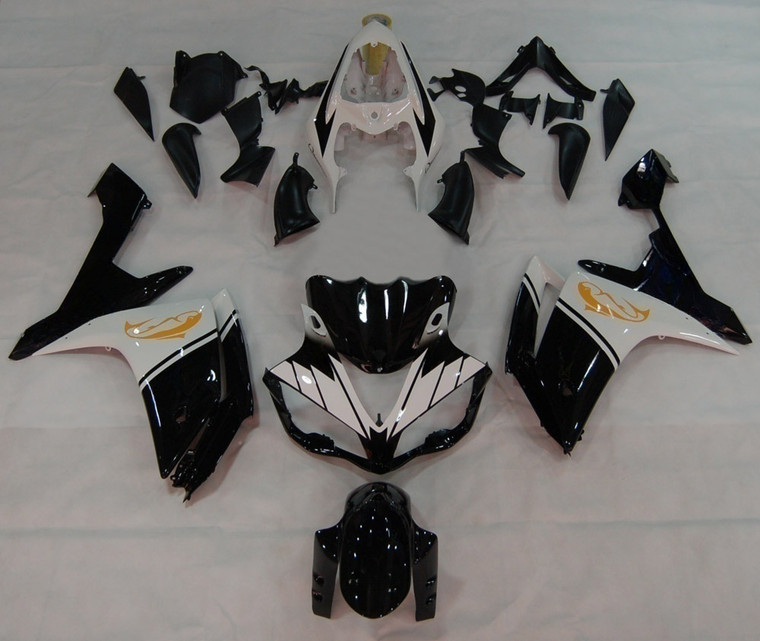 2007-2008 Yamaha YZF-R1 Black White R1 Racing Amotopart Fairings Customs Fairing