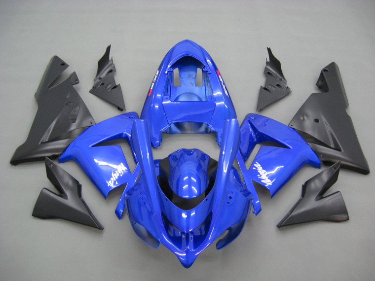 Fairings Kawasaki ZX 10R Blue Black  Ninja Racing (2004-2005)