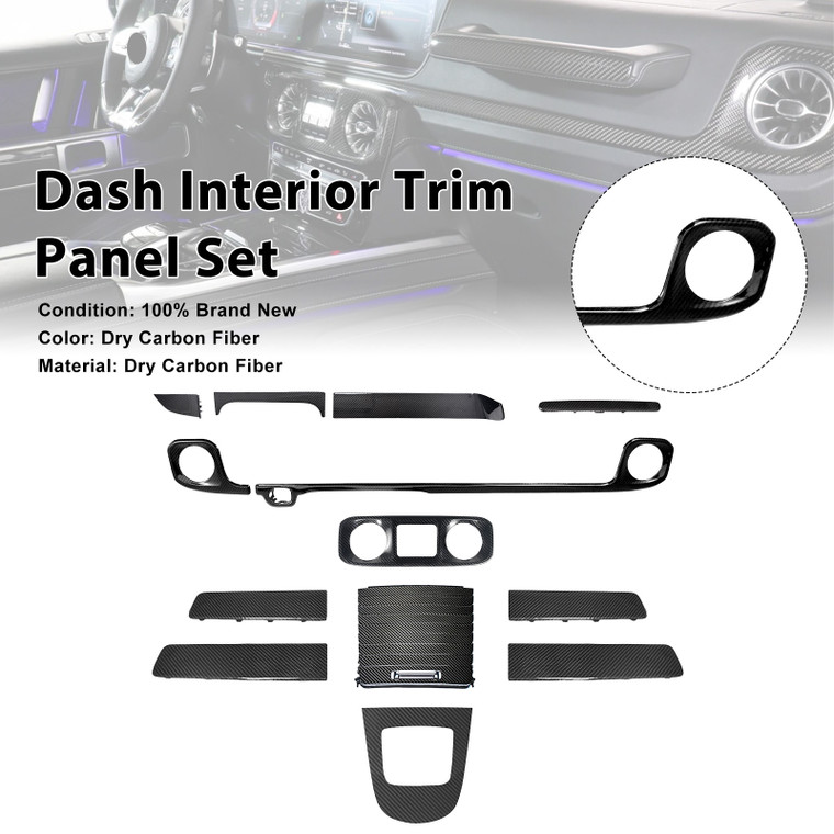 Dry Carbon Dash Interior Trim Panel Set Fit Mercedes W465 G550 G580 G63 2025+