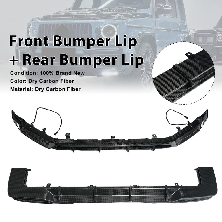 Dry Carbon Fiber Front Rear Bumper Diffuser Lip Fit Benz G-Class W465 2025+