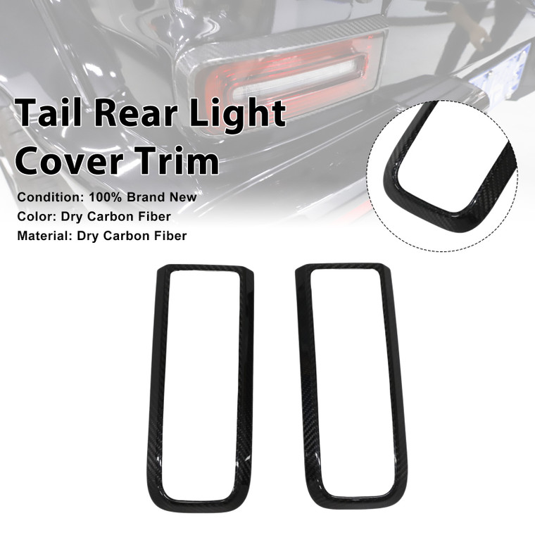 Carbon Fiber Tail Rear Light Cover Trim Fit Benz W464 W465 G550 2019-2026
