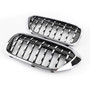 Pair Chrome Diamond Style Front Grill For BMW G30 G38 5 Series 2017-2019 520i, 523i, 528i, 530i, 535i, 550i, 520d, 530d etc Chrome