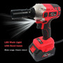 1/2" 21V Brushless Impact Wrench Torque Rattle Gun Electric Rachet W/Battery
