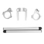 Universal Adjustable Rotatable CNC Billet Clip Ons Fork Tube Handlebar Kit 45mm Silver