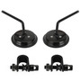 4" Short Stem Round Clamp On Universal Mirror Black Chopper Scooter Cafe Racer
