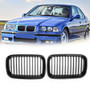 1992-1996 BMW E36 318i 325i Pair Glossy Black Kidney Sport Hood Grill Grille