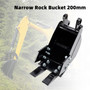 Mini Excavator Attachment Narrow Rock Bucket 200mm Trenching Buckets 2-Teeth