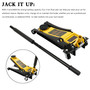 MotorGenic Aluminum Steel 3 Ton Floor Jack With Dual Pistons Quick Lift Pump Lift Car Auto Vehicles