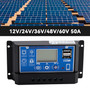 50A PWM Solar Controller Mobile APP Intelligent Control 12V/24V/36V/48V/60V Solar Controller Display Current Solar Street Light Controller 0V Start