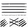 4PCS Door Glass Belt Outer Molding Weatherstrip For Land Cruiser LC100 98-07