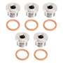 5 Pack 304 Stainless Steel M18 x 1.5mm Inner Hex Head Sensor blanking Plug Cap