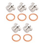 5 Pack 304 Stainless Steel M18 x 1.5mm Inner Hex Head Sensor blanking Plug Cap