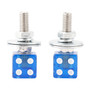 2x Custom DICE License Plate Bolt Screw Blue Plastic Motorcycle Chopper Bobber Blue